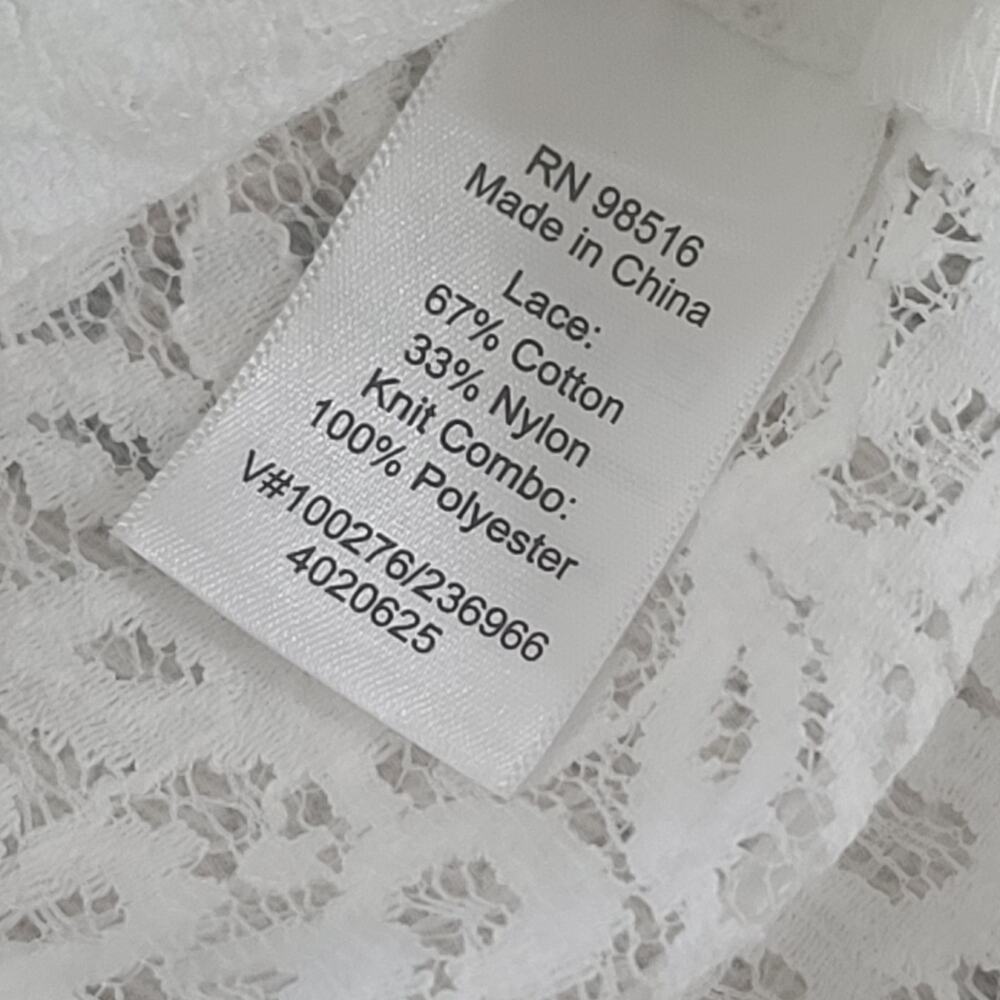Coldwater Creek sheer summer lace tunic Ivory Size 2X Euro summer Coastal vibes - Picture 6 of 9